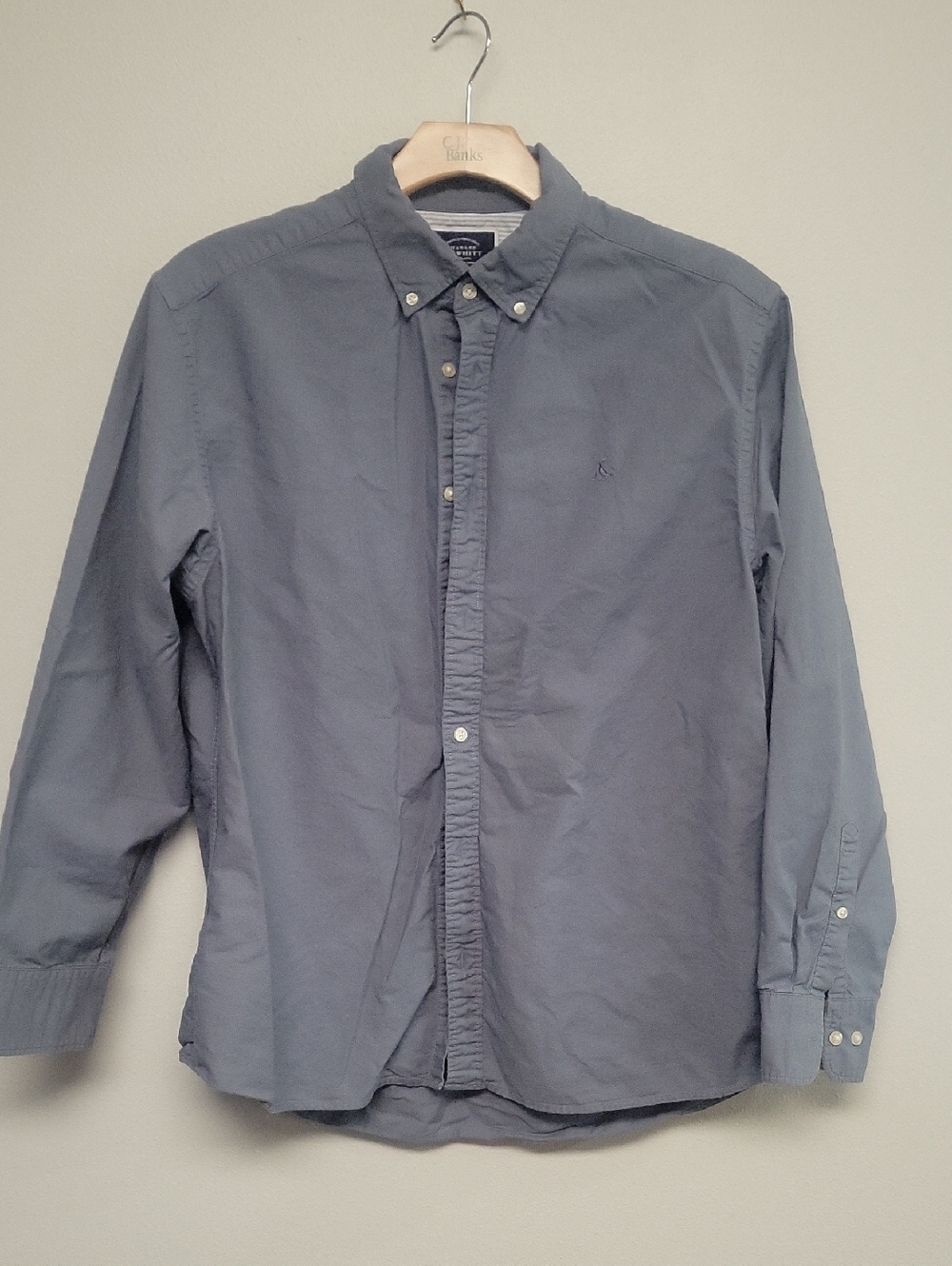 Charles Tyrwhitt Slate Blue Casual Button-Down Shirt, Classic Fit, 100% Cotton